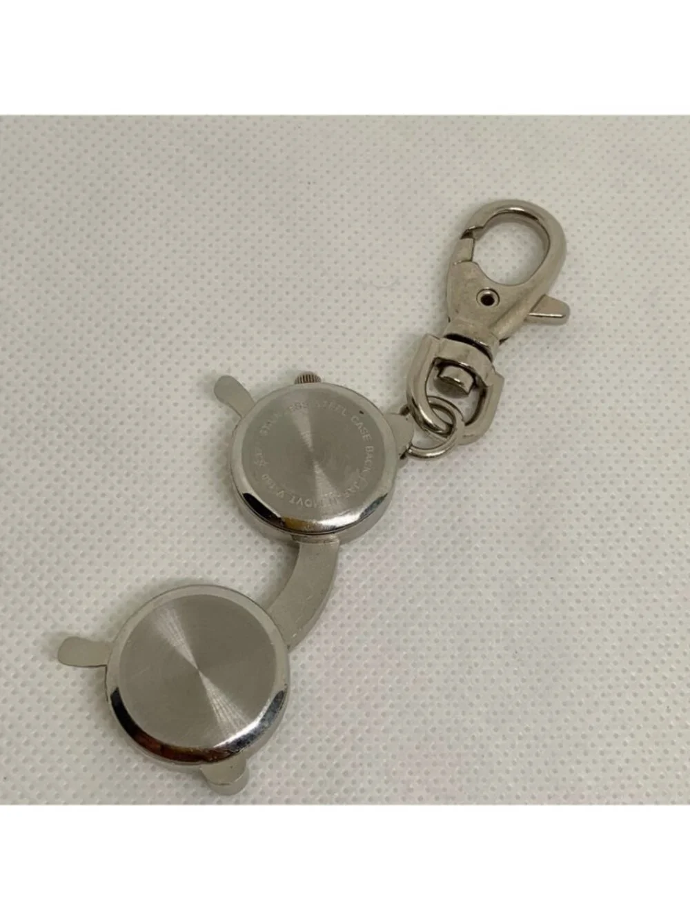 Cute Eyeglasses Sunglasses Clip on Pocket Watch Key Chain  Quartz running
